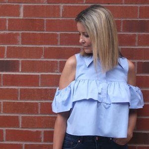 Zara Cropped Cotton Blouse